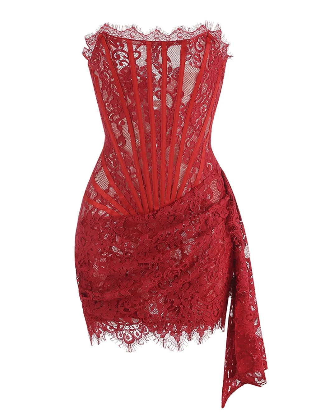 Océane Vêtements - Sophistiquée Corset Lace Mini Dress