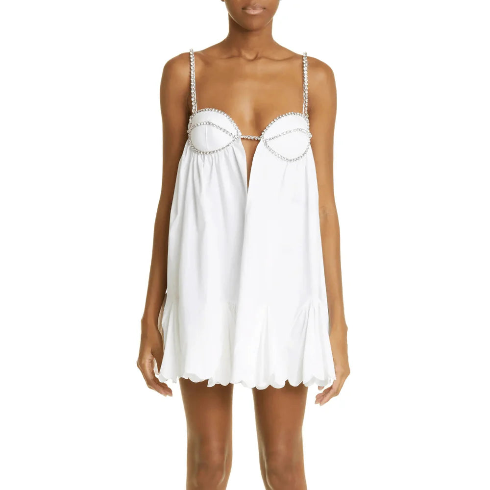 Océane Vêtements - Intime Paris Poplin Scalloped - Hem Mini Dress