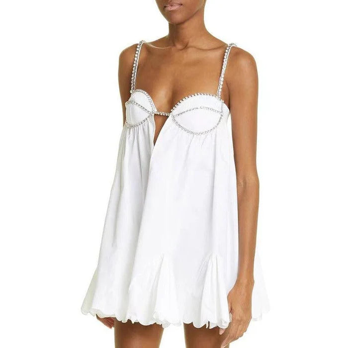 Océane Vêtements - Intime Paris Poplin Scalloped - Hem Mini Dress