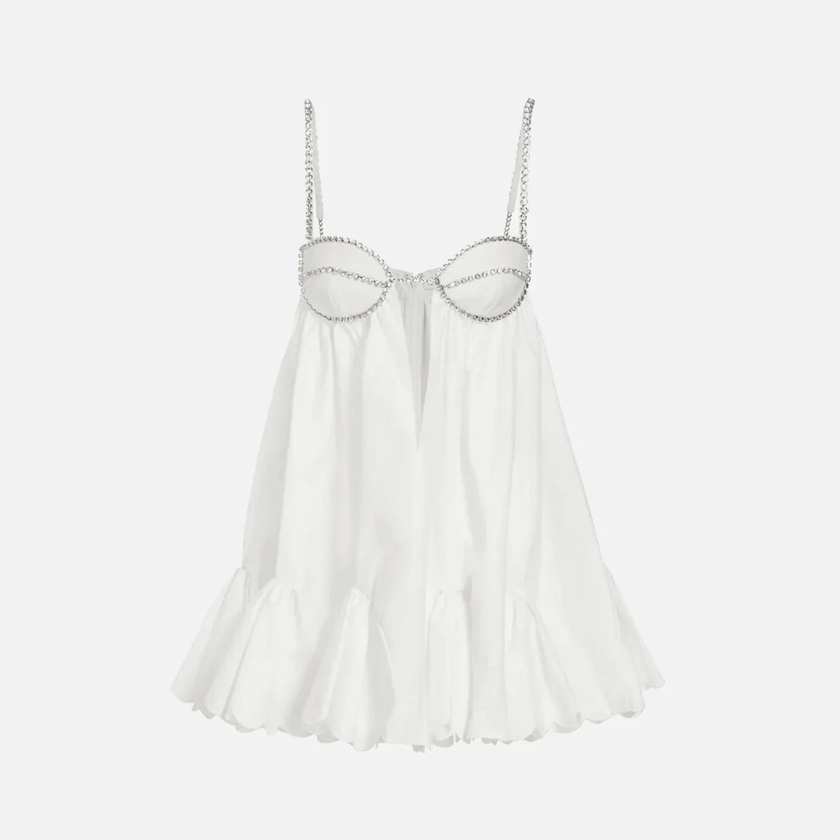 Océane Vêtements - Intime Paris Poplin Scalloped - Hem Mini Dress