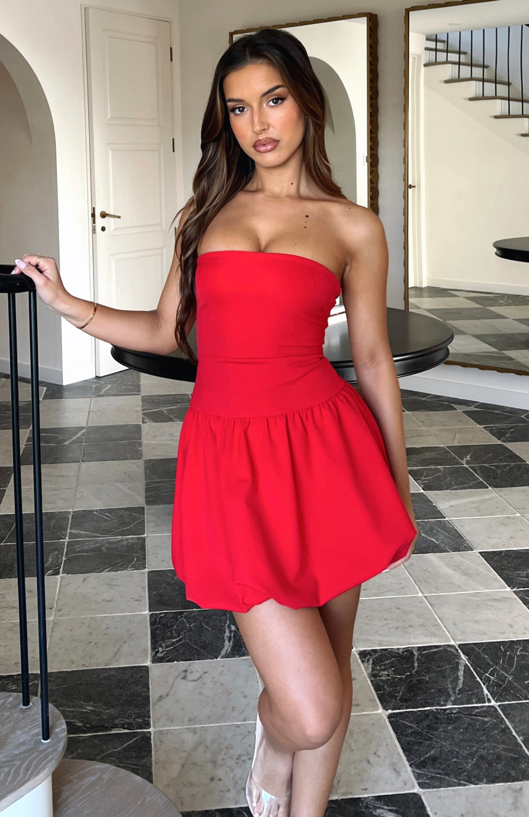 Océane Vêtements - Princesse Gathered Bubble Skirt Mini Dress - Solid Vibrant Colors