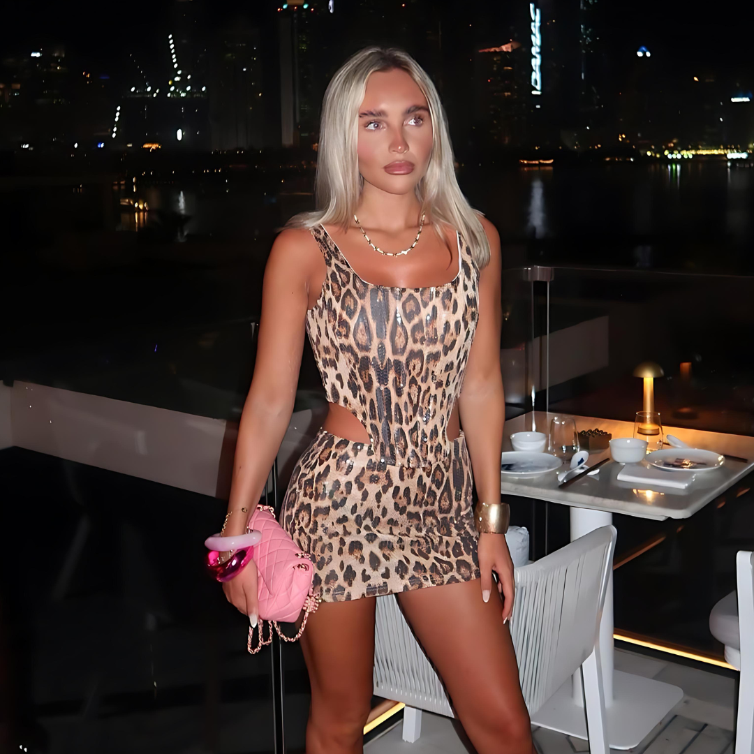 Océane Vêtements - Brigitte Two Piece Leopard Mini Skirt