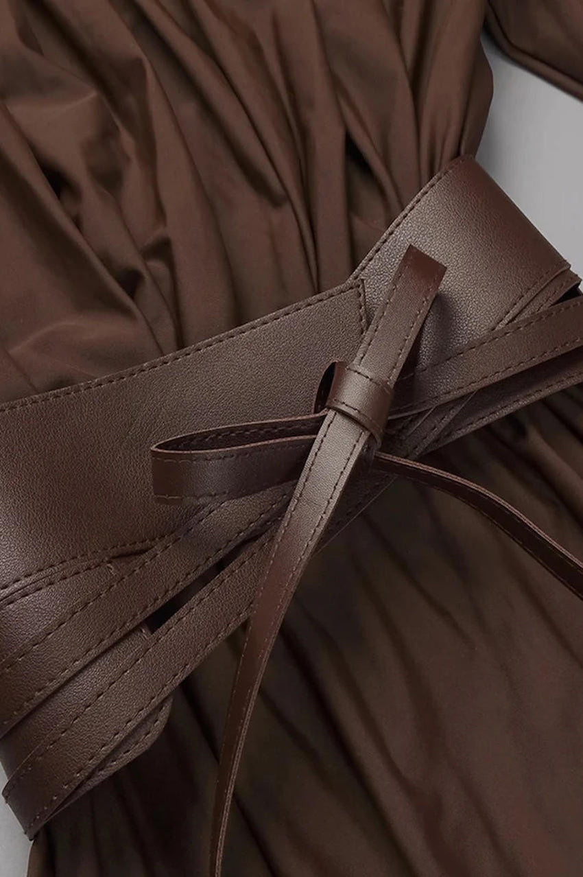 Océane Vêtements - Sophie V Neck Belted Maxi Dress