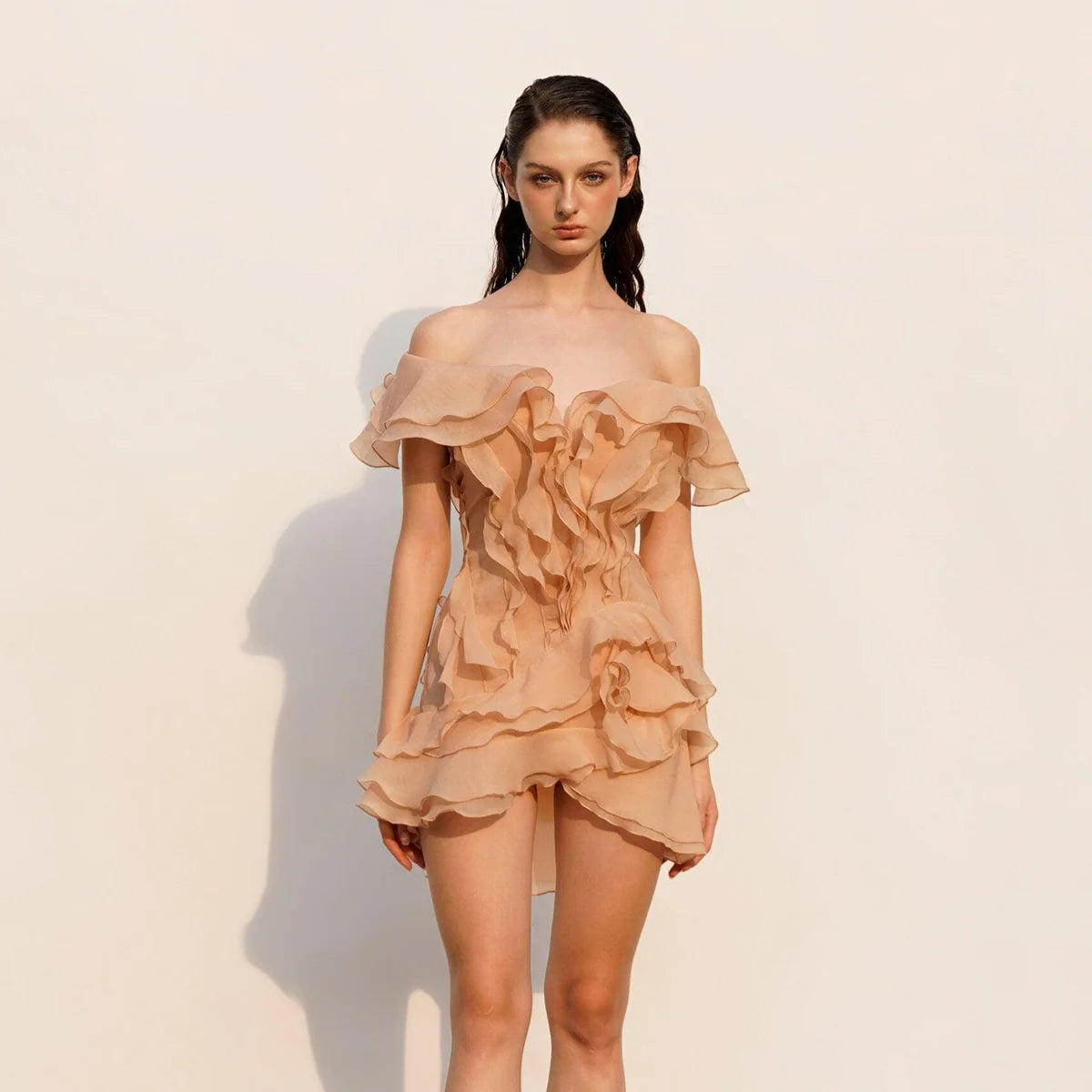 Océane Vêtements - Tu Es Ravissante Ruffle Layered Backless Mini Dress