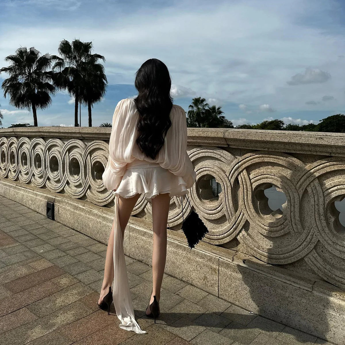 Océane Vêtements - Valentina Pleated Ruffled Mini Dress