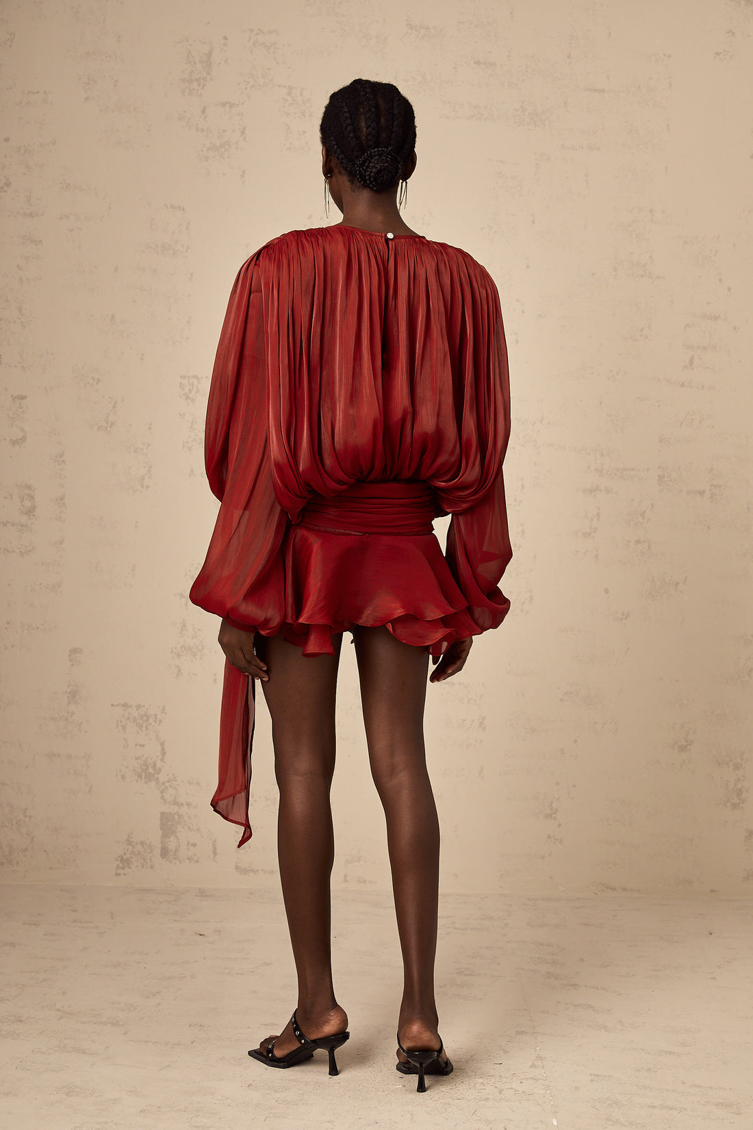 Océane Vêtements - Valentina Pleated Ruffled Mini Dress