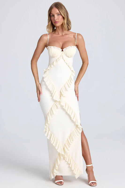 Océane Vêtements - Ruffle Trim Maxi Dress